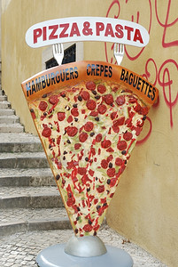快速地目的当意大利语餐厅标志广告快餐图片