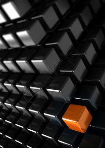独创性橙色立方体有许多黑色立方体独一或不同的概念垂直商业背景独特或不同的概念背景独特概念的垂直设计图片