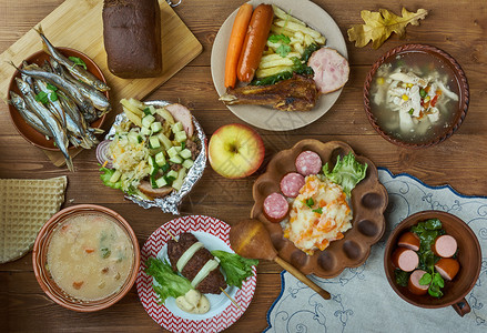 荷兰菜各种传统类顶端风景什锦的菜肴贝伦克劳图片