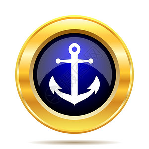 旅行航海的插图白色背景上的锁定图标Anchor图标互联网按钮图片