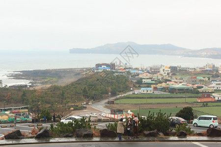 韩国济州岛的冬季风景美丽天自然图片