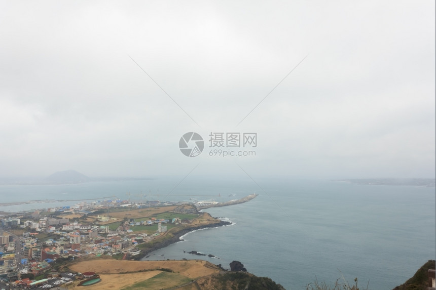 景观美丽韩国济州岛的冬季风景旅行图片