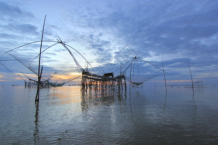 传统的村庄泰国Phatthalung省渔夫高斯村的景观美丽图片