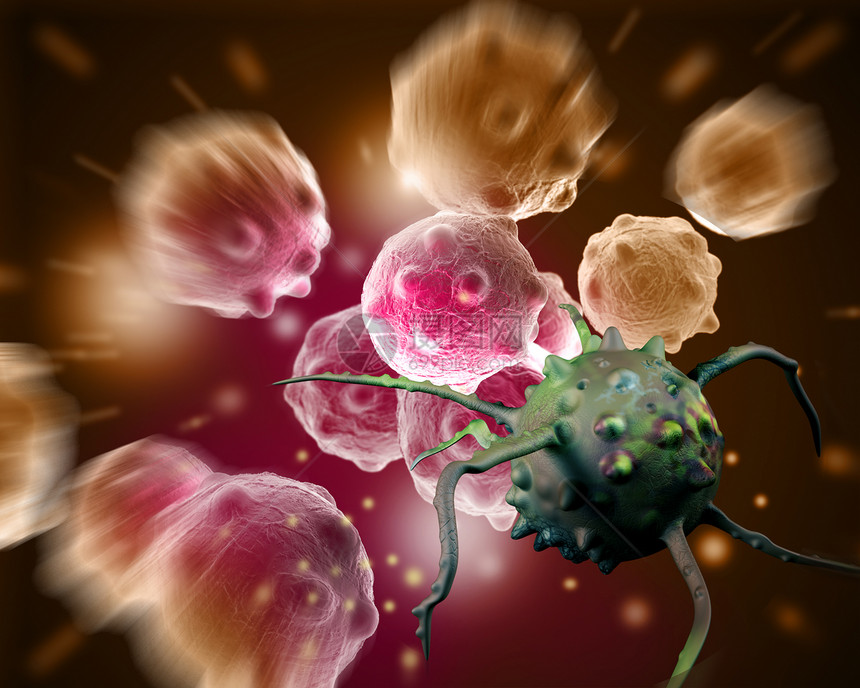 用3D软件CANCER制造的细胞三维脑癌症图片