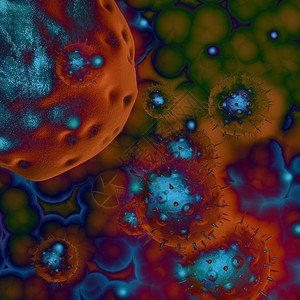 药物癌症生学以3D软件制成的癌细胞图片
