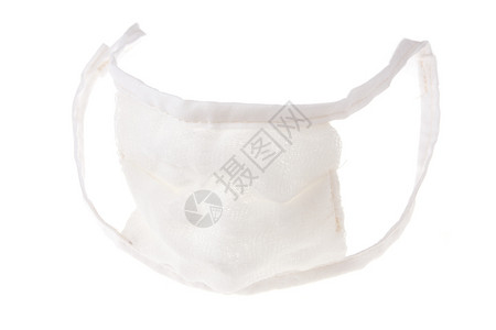 纱布保护的白上隔离防护面具卫生图片