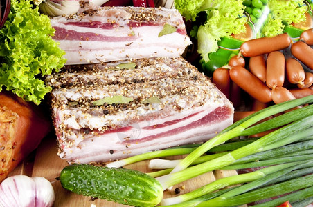 萨拉米肉类和香肠产品许多人非常流行的膳食厨房猪肉图片