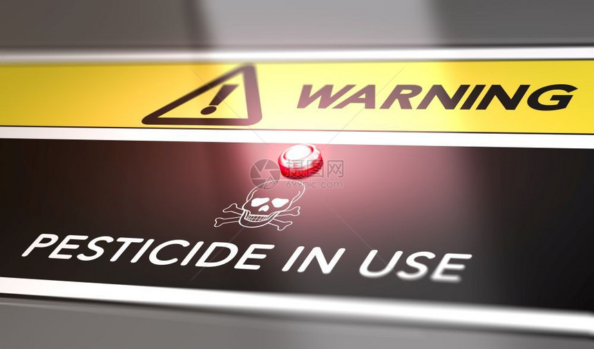 避免象征插图3D农药警告标志用红灯和头骨符号示意图说明农药的警告标志图片