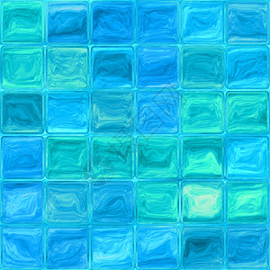 闪亮玻璃块的蓝砖用水质游泳池瓷砖拼成马赛克反射水色游泳的图片