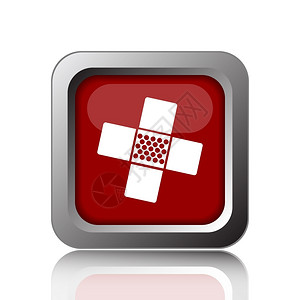 紧急情况绷带健康白色背景上的医学补贴图标互联网按钮Name图片