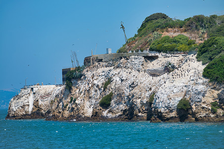 美国民岩石旧金山Alcatraz岛的外观图片
