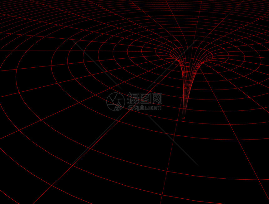 红色的黑洞3D转化白隔绝管道金属丝图片