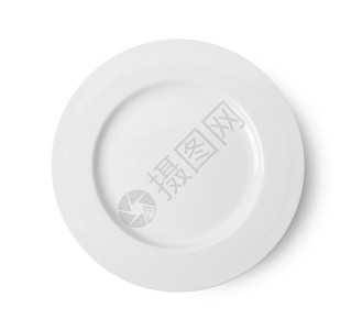 食物用具白色反正格罗德地隔离的空陶瓷圆板盘子图片