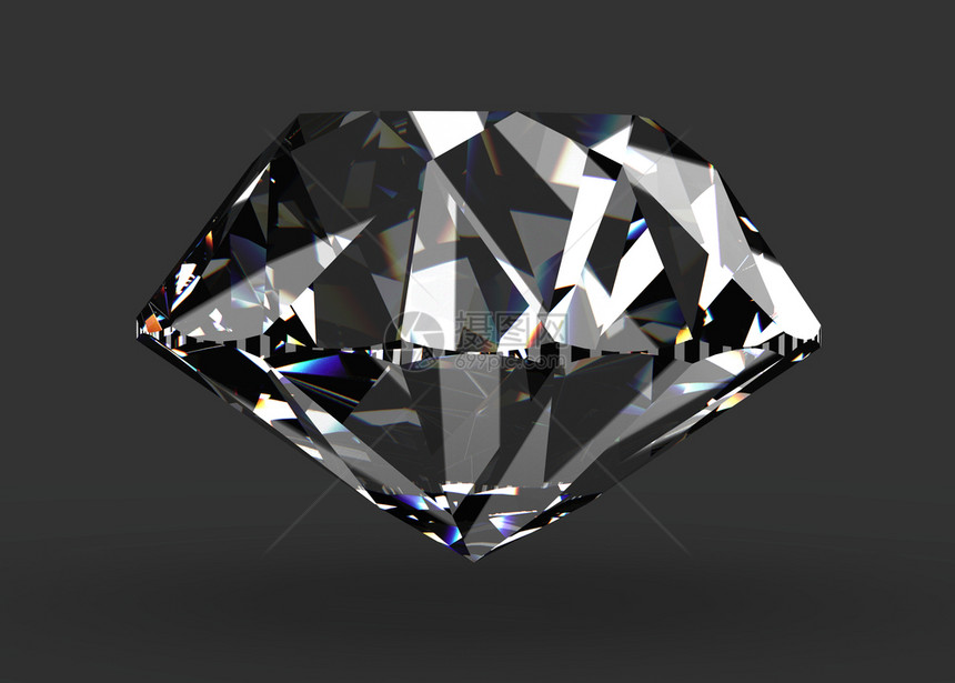 奢华3d以深灰色背景制作钻石宝珠清除图片