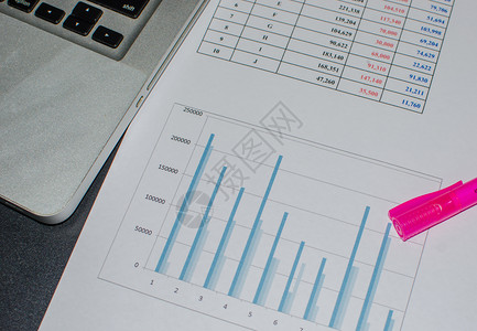 财务文件业数据图表桌子报告笔图片