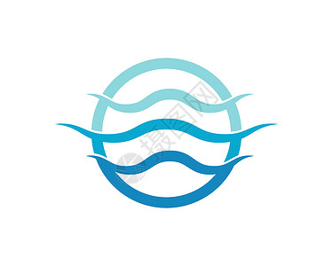 海洋logo海浪降低水波符号和图标Logo模板矢量设计图片