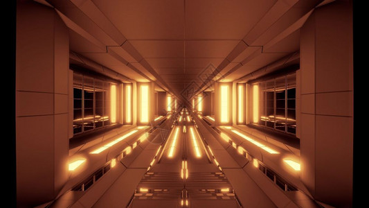 金属未来清洁的Scifi建筑3D设计出未来的防腐隧道通热合点和漂亮的反射3d壁纸背景图解墙说明三D设计出未来的防腐化隧道通无尽的背景图片