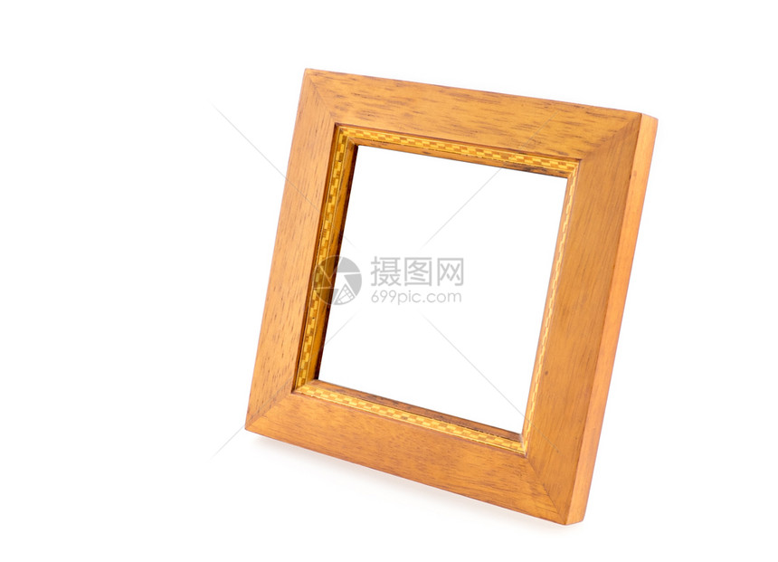 内部的在孤立白背景上视图中的空白广场木框用于您照片的模板空白边界图片