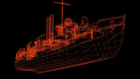 数字的船3d渲染的隔离低多边形图设计船渲染的隔离低多边形图设计船3d框架背景图片