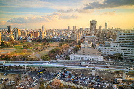 日本大阪街道风景图片