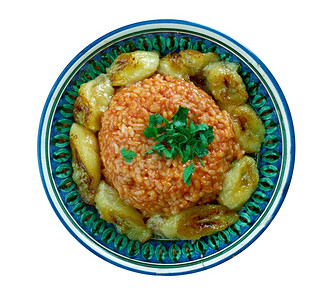 香约一生利比里亚多哥鸡米和炸薯条尼日利亚菜吃背景