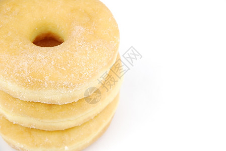 糖好的白色背景甜圈紧闭着卡路里图片