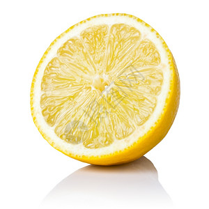圆形的新鲜白底半柠檬水果新鲜又多汁成熟图片