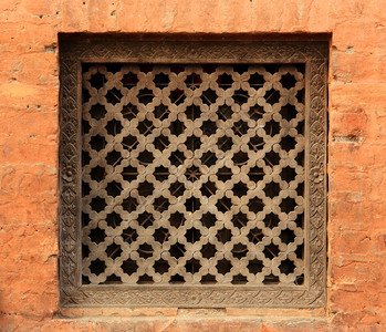 旧木制传统尼泊尔窗口细节尼泊尔老的窗户艺术图片