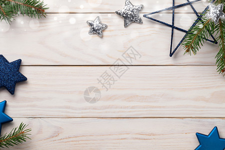 快乐的木制庆典圣诞假日在木制背景上构成的圣诞假日复制空间图片