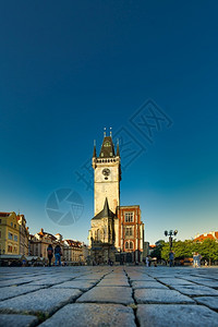 地面捷克布拉格2019年月5日布拉格旧城广场底楼内有市政厅大欧洲城市图片