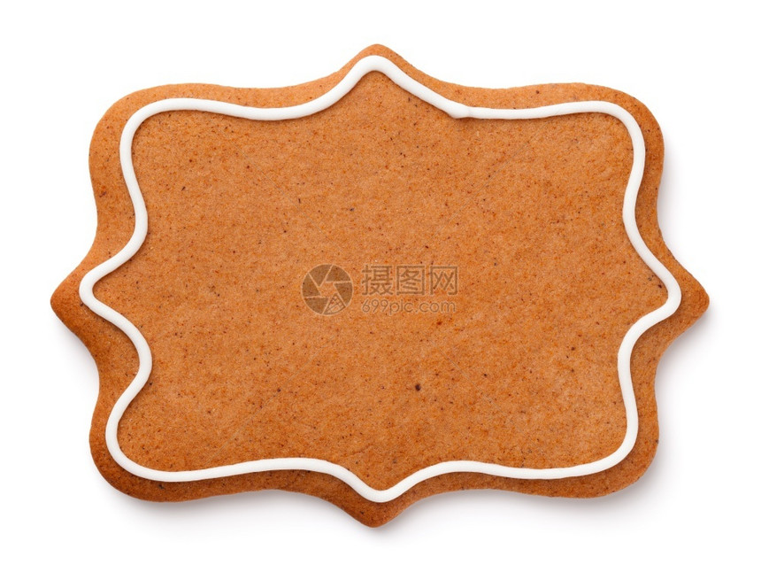 圣诞姜饼标签cookie孤立于白色背景曲奇饼传统的甜点图片
