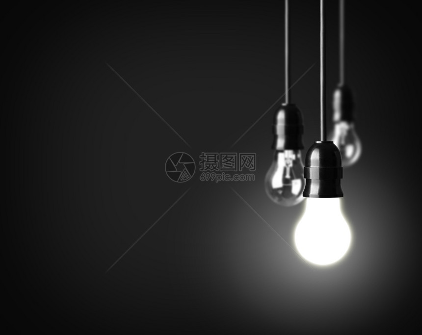 力量电灯泡黑人思想概念创新图片