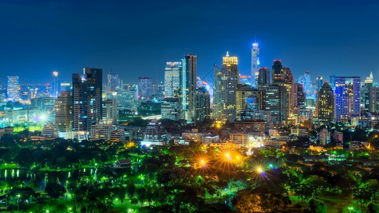 曼谷城市夜景灯光图片