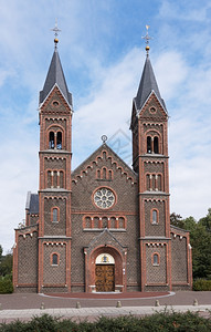 蓝色的宗教杜特赫市天主堂图片