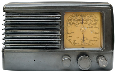 接收者旧木制无线电台带剪切路收音机老的高清图片