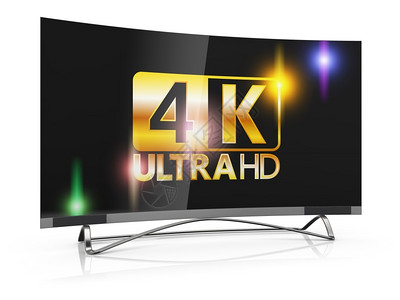 4K电视现代的题词目电视屏幕上刻有4K超HD设计图片