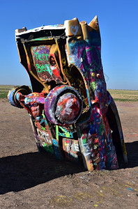 凯迪拉克CT6道格绘画6号公路上德克萨斯州阿马里洛的惊人凯迪拉克牧场哈德逊背景