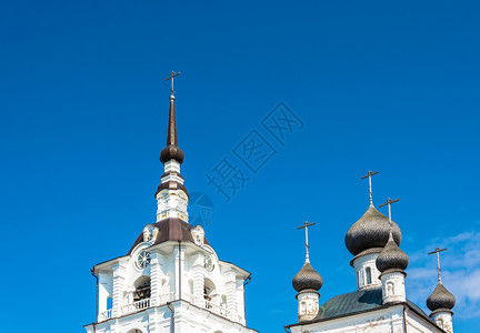 斯帕索普列奥布拉任斯基尖塔蓝色的高清图片