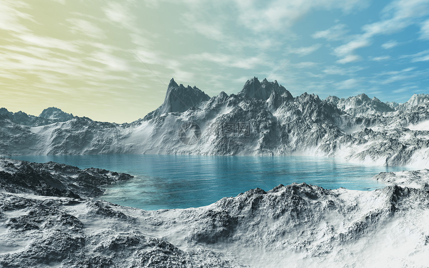水冰川湖美丽的图片