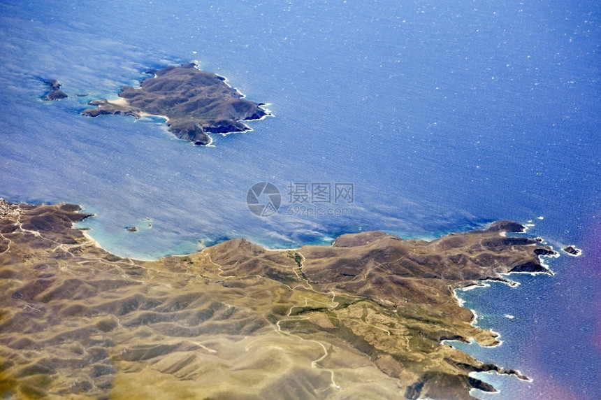 翅膀希腊群岛的空中形象希腊语山图片