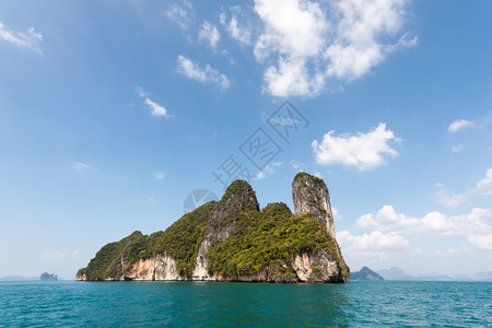 亚洲人泰国普吉岛攀牙湾帕纳克的石灰岩悬崖雅陡坡图片