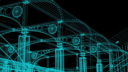 燃料工业的3dGaff工业建筑电线框架模型技术图片