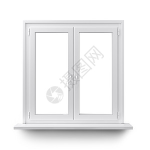 家在干净的白色背景上隔离的窗口白色玻璃太阳图片