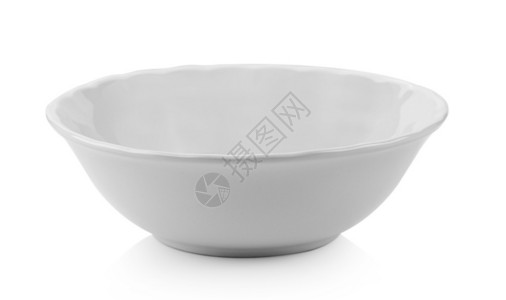 目的陶瓷制品白底色孤立的陶瓷碗汤图片