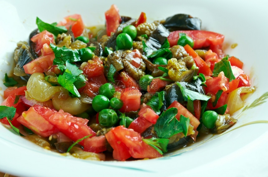 碗食物洋葱以色列烧焦的茄子沙拉中东部菜图片