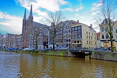 荷兰阿姆斯特丹市风景来自荷兰阿姆斯特丹运河城市图片