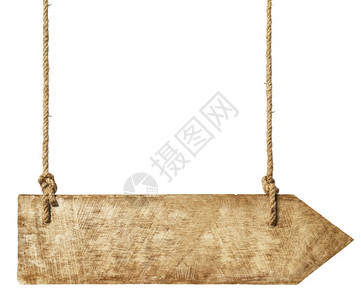 木制的空白结绳子上吊着木箭背景图片