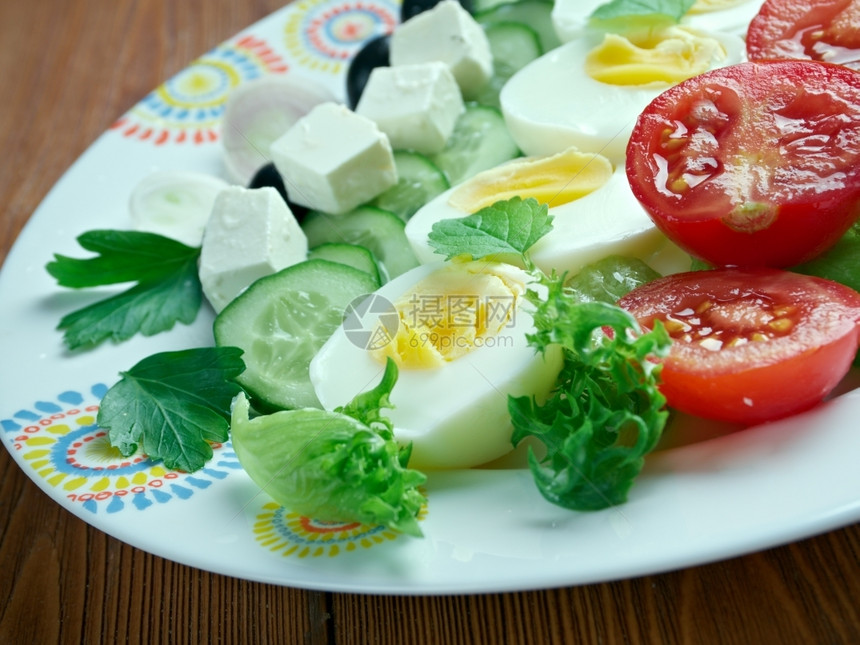 切片蔬菜沙拉图片