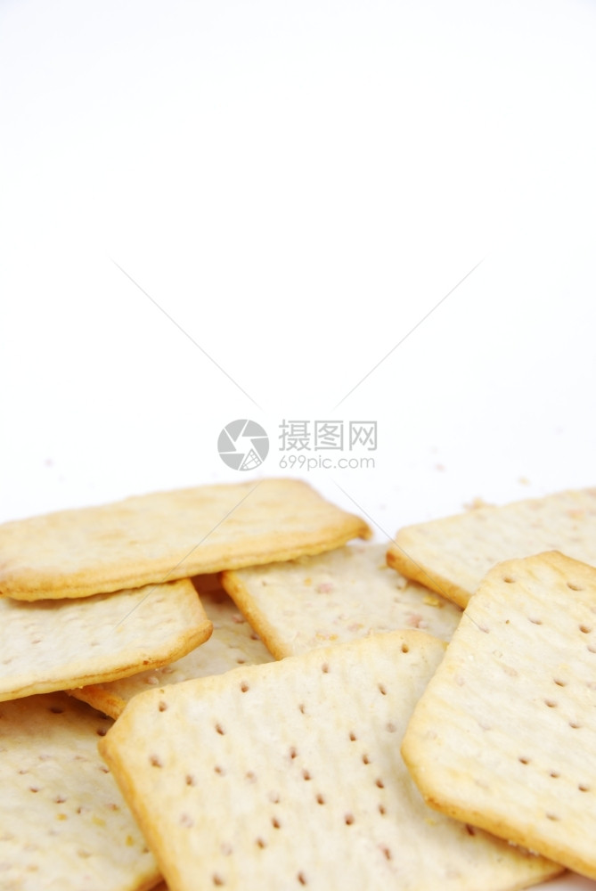 复制空间一顿饭白色背景上孤立的长方形奶酪饼干饮食图片