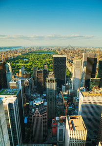 纽约市天空桥城风景在阳光明媚的一天图片